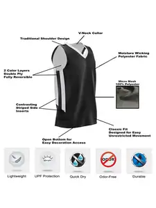 Youth Boys Reversible Mesh Performance Athletic Basketball Jerseys Blank Team Uniforms For Sports Scrimmage Bulk