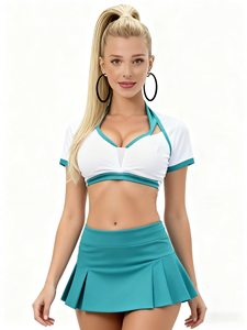 Großhandel Maßgeschneiderte Mädchen-Sportunterwäsche und Shorts-Sets mit Cheerleader-Uniform (Spandex/Baumwolle) - Product Image 5