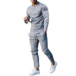 Herren Sportbekleidung Fitness-Sets Lässige Sportoutfits 2-teiliger Trainingsanzug Langarm-T-Shirt und Jogginghose Set - Product Image 3