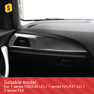 Accessoires d'intérieur de voiture ES garniture de copilote couverture en Fiber de carbone véritable F20 F21 F22 RHD tableau de bord pour BMW série <span class=keywords><strong>1</strong></span> série 2 - Product Image 6