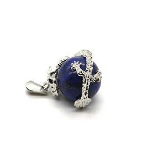 <span class=keywords><strong>จ</strong></span>ี้ <span class=keywords><strong>Lapis</strong></span> Lazuli ธรรมชาติลูกปัดกลม16มม. พร้อมจี้รูปกรงเล็บมังกรสำห<span class=keywords><strong>รั</strong></span>บเครื่องประดับสร้อยคอ - Product Image 1