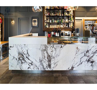 Comptoir de bar en surface solide en forme de U, sur mesure, écologique, antibactérien, contemporain, pour café, hôtel, école et hôpital