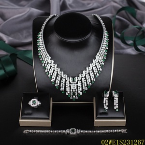 Blossom CS bijoux de haute qualité personnalisé luxe exagéré pierres précieuses en argent Sterling 925 zircone ensembles de bijoux de mariage pour les femmes - Product Image 6