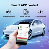 Chargeur de voiture électrique intelligent AC 7-22 kW Type 2 mural avec écran LCD, Ethernet, indicateur LED pour la maison et le stationnement commercial