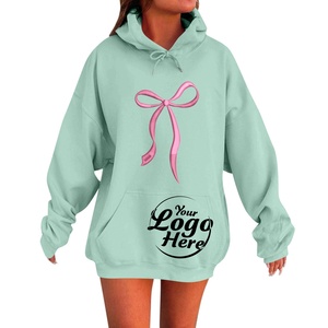Sweats en molleton de base solide pour femmes Léger Preppy Graphic Hoodie Poches Pull à manches longues-Tissu éponge pour l'hiver - Product Image 2
