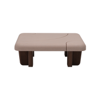Table basse de salon moderne et durable en micro-ciment avec plateau en bois de noyer, pieds faits à la main, légère, pour la maison (vente en gros)