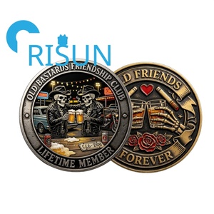 Monedas <span class=keywords><strong>de</strong></span> desafío personalizadas 3D <span class=keywords><strong>de</strong></span> doble cara con diseños <span class=keywords><strong>de</strong></span> cerveza, motocicleta, esqueleto, cigarro, divertidas, para la Fraternidad <span class=keywords><strong>de</strong></span> los Viejos Bastardos, Club <span class=keywords><strong>de</strong></span> Amistad - Product Image 2