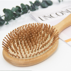 Spazzola Piatta per Capelli in Bambù Naturale Private Label con Cuscinetto d'Aria all'Ingrosso Spazzola Districante in Bambù di Alta Qualità - Product Image 4