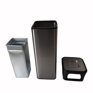 Nouveau modèle de cendrier en acier inoxydable Poubelle de rangement Poubelle d'armoire Poubelle commerciale à fumer en métal au sol - Product Image 4