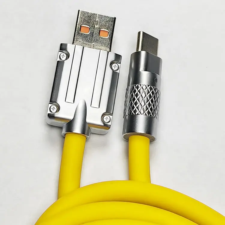 Top Lated Fast Charging OD 6.0 Electroplating Shell Silicone Micro Type C Data Cable For Iphone Huawei