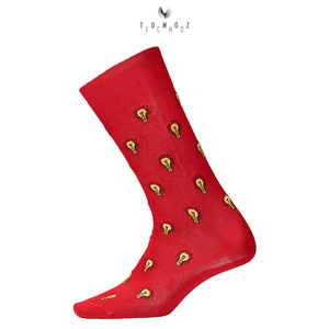 <span class=keywords><strong>Chaussettes</strong></span> Formelles en Tricot pour Hommes Personnalisées Antibactériennes Rouge Vif Design Coloré pour Usage Professionnel et Quotidien - Product Image 3