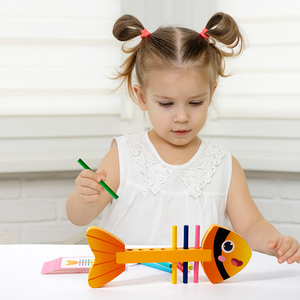 Palo de espina de pescado Montessori para entrenamiento de habilidades motoras finas a juego de colores para niños: un juguete de inteligencia y <span class=keywords><strong>educación</strong></span> temprana - Product Image 2