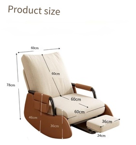 Sillón Reclinable Plegable Moderno con Tapicería de Pana, Reposabrazos Cómodos, Chaise Longue de Dos Plazas para Relajación en Interiores - Product Image 5