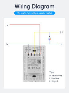 10A 1Gang US Wall Smart Light <span class=keywords><strong>Switch</strong></span> Panel 86 Control de temporizador multicanal Compatible con aplicaciones de teléfono Asistentes de voz para el hogar para - Product Image 6