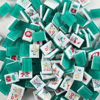 Tuiles de Mahjong Américaines Originales de Noël, Design Pailleté Thème Noël, Tuiles de Mahjong Gravées, Divertissement Intérieur