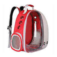 Sac à dos de transport pour animaux de compagnie transparent rouge en gros d'usine, sac à dos capsule spatiale pour chat, sac de voyage portable à fenêtre bulle pour petit chien