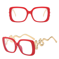 Lunettes à la mode mode pour femmes bleu lumière alliage or vipère temples surdimensionné Qingqing