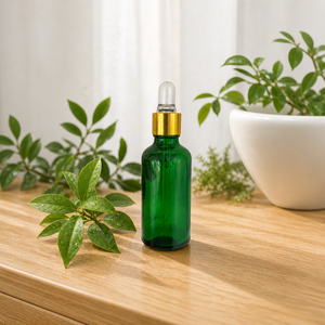 Wholesale Luxury 30ml 50ml Emerald Green <b>Glass</b> Dropper Bottle with Gold Cap for Essential Oil and Facial Serum - Product Image 2