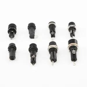 H3-9 6x30mm Black Nut Fastened PCB Panel Mounting Fuse Holder Glass Tube Cartridge Water Resistant for Car Radio Electrical