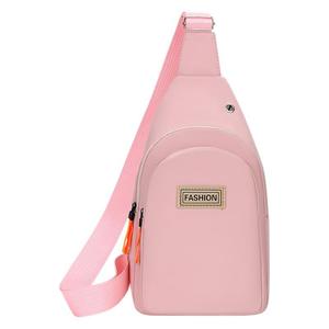 Women's Chest Bag Double Layer Zipper Water Resistant Crossbody Bag For Leisure Travel Orange Pink Black White Summer 2024 - Product Image 5