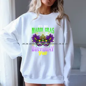 Autocollants DTF thermocollants lavables pour vêtements, motif Faux Crochet Yarn Mardi Gras Louisiana Festival Carnival, prêts à presser - Product Image 2