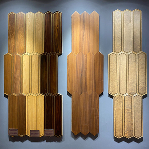 Panneau mural <span class=keywords><strong>en</strong></span> bois de forme de feuille de ventilateur de conception Vortex, revêtement de sol <span class=keywords><strong>en</strong></span> bois de forme incurvée, panneau mural de conception lanterne - Product Image 5