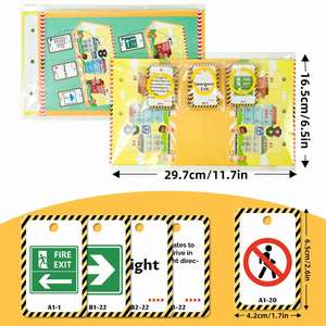Preschool Educational Traffic Double-Sided Flashcards 72 Pieces <b>Road</b> Signs Cards Flip Chart for Kids - Product Image 6