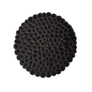 Napperon de table perlé en polyester et coton, design bohème fait main, diamètre 300 mm, écologique, lavable et réutilisable pour la salle à manger et la maison - Product Image 1