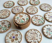 Sous-verres et tapis rectangulaires faits à la main, en bois peint de style chinois, écologiques, durables, résistants à la chaleur, de qualité alimentaire, vente en gros