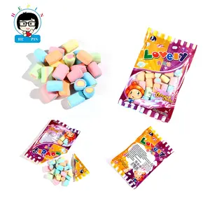 Wholesale Lovely Cylinder Shape Marshmallow Mixed Color Sweet Cotton Candy For Kids