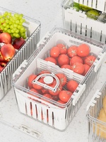 Boîte de conservation transparente en PET scellée pour réfrigérateur avec drain intégré pour fruits, légumes et aliments secs – Garde au frais