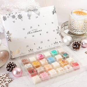 Boîte de <span class=keywords><strong>calendrier</strong></span> de l'avent compte à rebours de Noël personnalisé cire recyclée fondue avec revêtement UV de stratification brillante et caractéristiques de gaufrage - Product Image 4