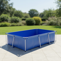 Réservoir d'eau rectangulaire avec cadre métallique durable 220cmx 150cmx60cm en PVC pour enfants