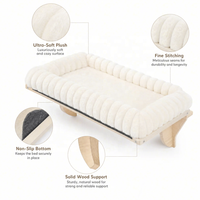 Hamac de fenêtre pour chat en bois pliable, lit suspendu avec ventouses, siège en peluche respirant pour chats d'intérieur et chatons, vente en gros OEM