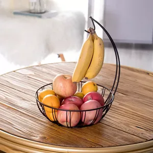 Panier à fruits en métal peint de qualité exportée avec un design élégant utilisé pour le stockage de fruits de table, la décoration de la maison et de la cuisine - Product Image 2