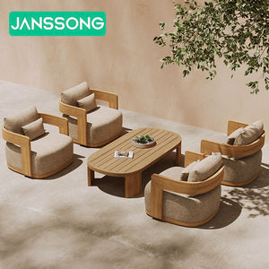 लक्जरी होटल टेक लकड़ी के सोफे के बाहर फर्नीचर सेट गार्डन सोफे सेट गार्डन आउटडोर फर्नीचर आधुनिक रिसॉर्ट आउटडोर फर्नीचर सेट आधुनिक रिसॉर्ट आउटडोर सोफा - Product Image 5