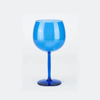 Ballon en plastique personnalisé à la main de grande capacité, dégradé de tige colorée, en verre de vin, avec décalcomanie, 50 pièces
