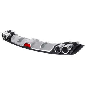 Offre Spéciale – Diffuseur de pare-chocs arrière universel pour voiture, en ABS noir et argent, avec embout d'échappement, <span class=keywords><strong>pièces</strong></span> de <span class=keywords><strong>carrosserie</strong></span> pour voitures - Product Image 6
