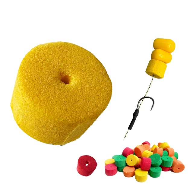EVA Foam Pellet Cylindrical Fishing Bead for Carp Fishing High Buoyancy 30PCS Bottle 4 Colors 2 Sizes Fishing Float Bead