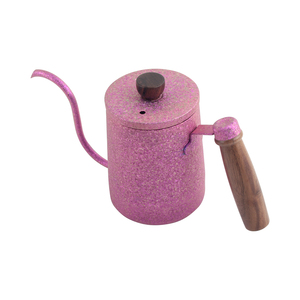 <b>Purple</b> Speckled Pure Titanium Pour Over Coffee <b>Kettle</b> with Wooden Handle and Long Spout - Product Image 2