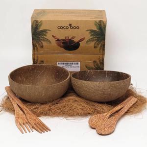 ECO2GO VIETNAM Tazón de Ensalada Desechable de Madera Natural Pulida Hecho a Mano con Cuchara de 300 ml, Logotipo Personalizado, Empaque Ecológico Clásico - Product Image 2
