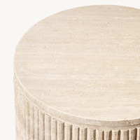 Meubles de salon de luxe table basse ronde en travertin Designer grande villa hôtel personnalisable