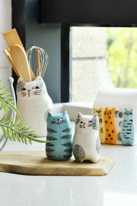 Salière en céramique Cartoon Cat Poivrière Passe au <span class=keywords><strong>lave</strong></span>-<span class=keywords><strong>vaisselle</strong></span> et au micro-ondes - Product Image 4