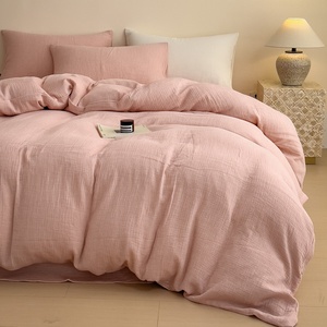 Ensemble <span class=keywords><strong>de</strong></span> literie en coton 100% doux et froissé <span class=keywords><strong>de</strong></span> luxe en gros, <span class=keywords><strong>housse</strong></span> <span class=keywords><strong>de</strong></span> <span class=keywords><strong>couette</strong></span> avec draps - Product Image 3