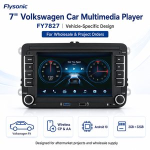 Flysonic 7 pouces 2+32 Go Navigation GPS en stock Prêt à être expédié CarPlay Android Auto Lecteur Android pour voiture pour VW Golf Jetta Polo - Product Image 1