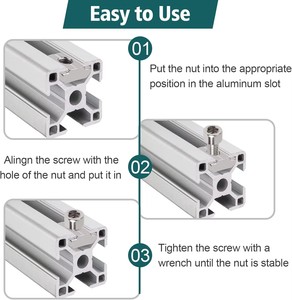 Écrou en T coulissant standard européen, <span class=keywords><strong>bloc</strong></span> carré, écrou à fente en T nickelé classe 4.8 6.8 6.0mm pour fixation de profilés en aluminium - Product Image 5