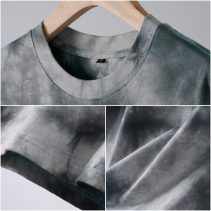 เสื้อยืดผ้าฝ้ายโอเวอร์ไซส์สำหรับผู้ชายและผู้หญิงทรงโอเวอร์ไซส์ผ้าครอป100% โลโก้แบบกำหนดเอง112 - Product Image 4
