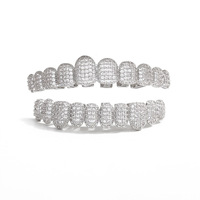 Capuchon dentaire Hip-Hop en cuivre plaqué or Europe et Amérique avec zircon géométrique micro-pavé, accessoire unisexe, modèle YT4203