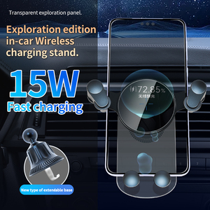 Atacado: Carregador Sem Fio Transparente de 15W para Carro com Suporte de Celular e Fixação Automática – Carregamento Rápido para iPhone 17 e 15 - Product Image 2