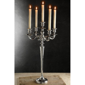 Centres de sol Candélabre nickelé avec bougeoir à 5 bras pour centres de table de jardin Candélabre élégant à 5 bras - Product Image 1